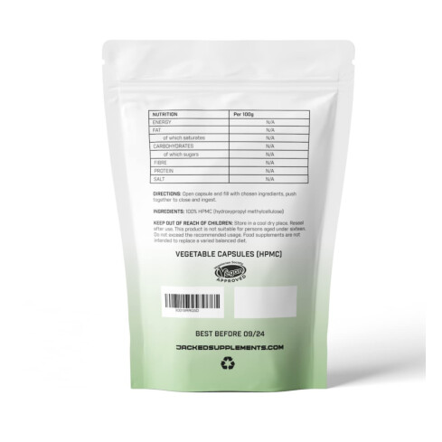 Size 0 Empty Vegetarian Capsules (Pack of 100)